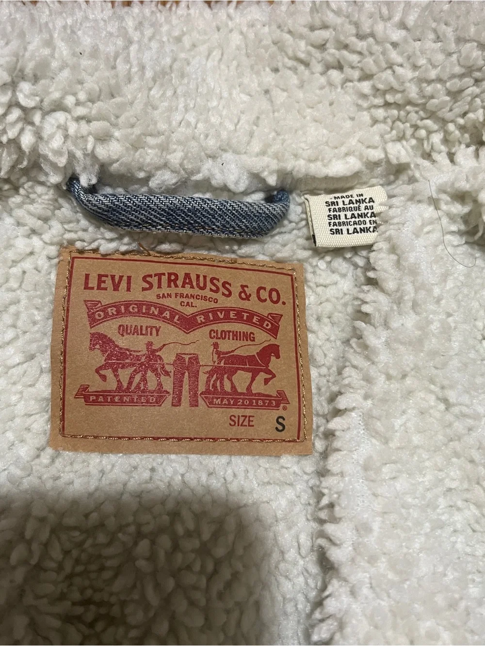 Levi Strauss & Co Levi's Trucker Sherpa Lined Jacket Men’s S Divided Blue
